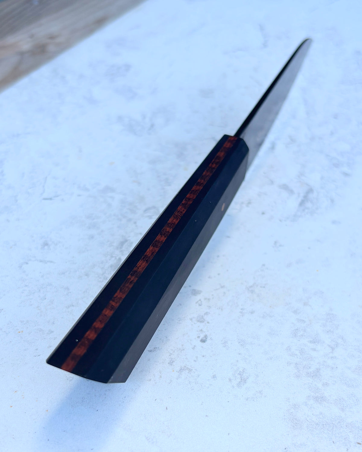 117 x 32mm Petty Damascus Cu Mai 80CRV2 Black Richlite & Snakewood