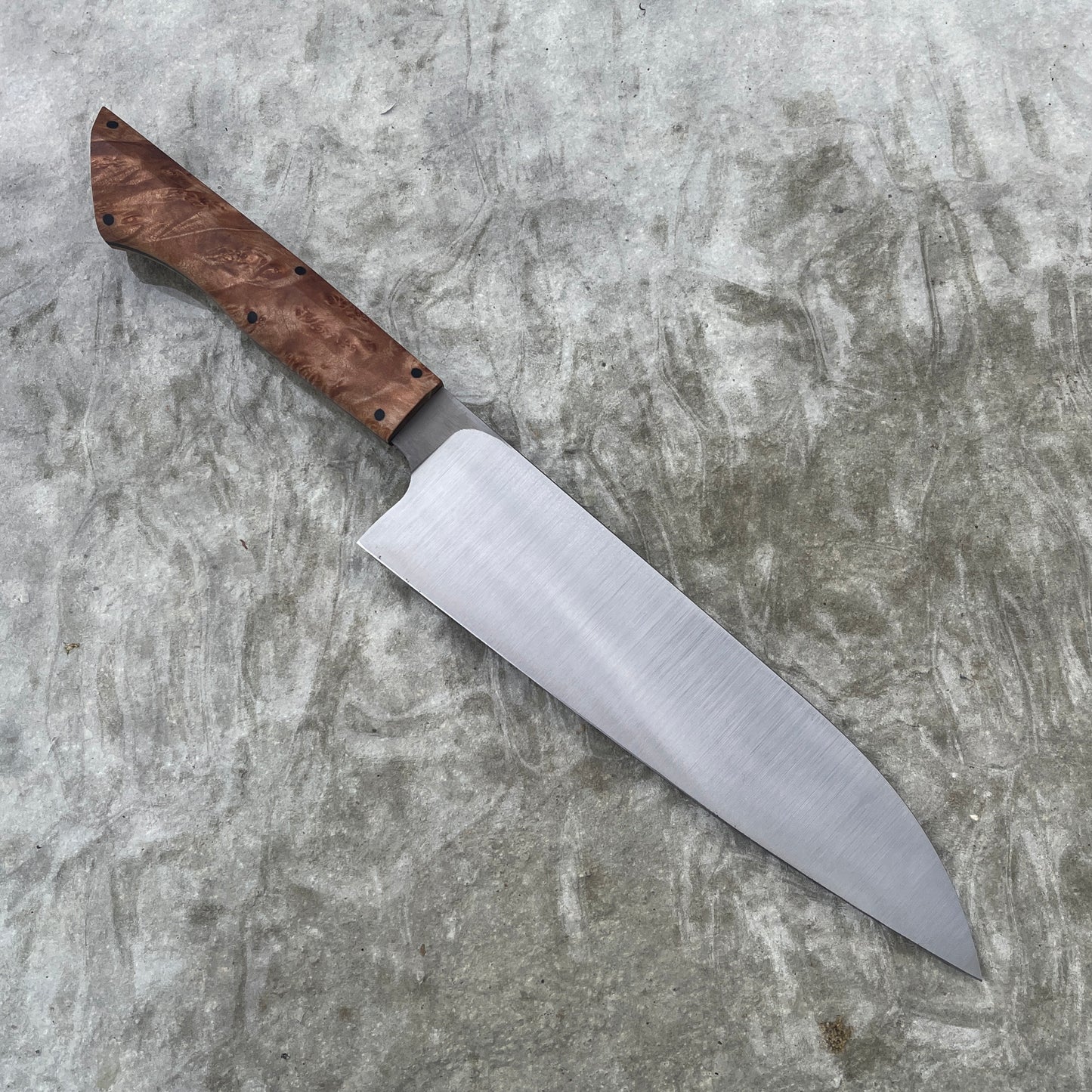 8" Gyuto CPM-20CV Maple Burl (Faceted)