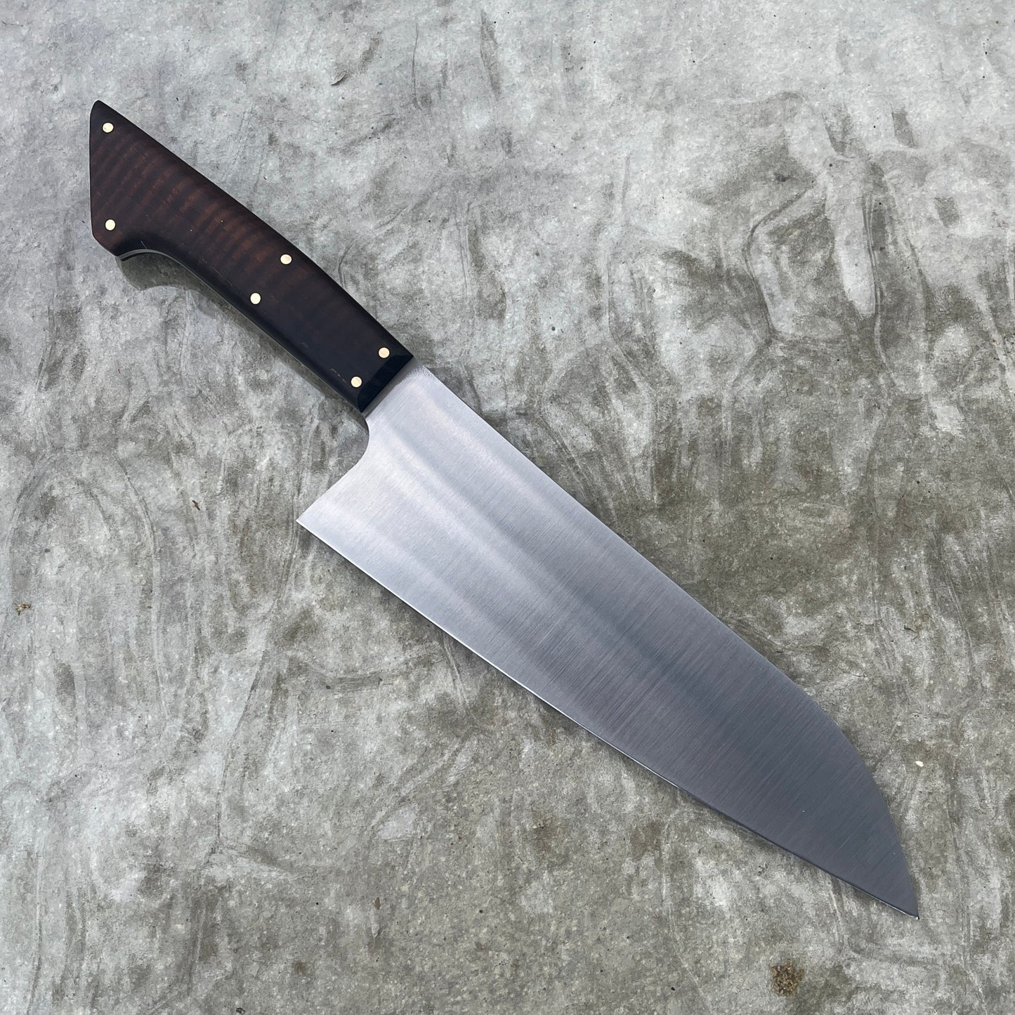 8" Gyuto AEB-L Roasted Curly Ash