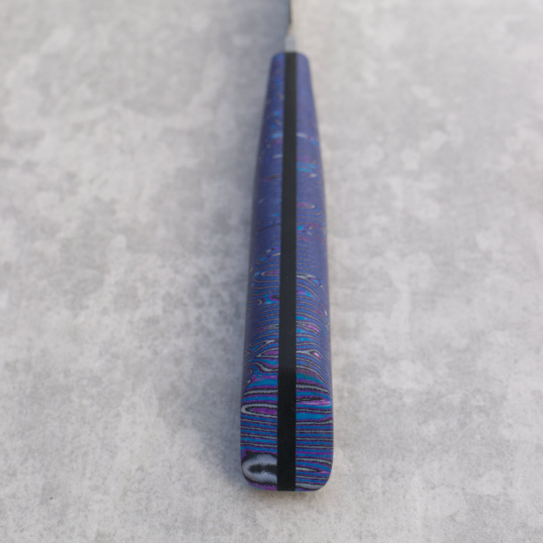3.5" Paring AEB-L Crazy Micarta Purple & Blue