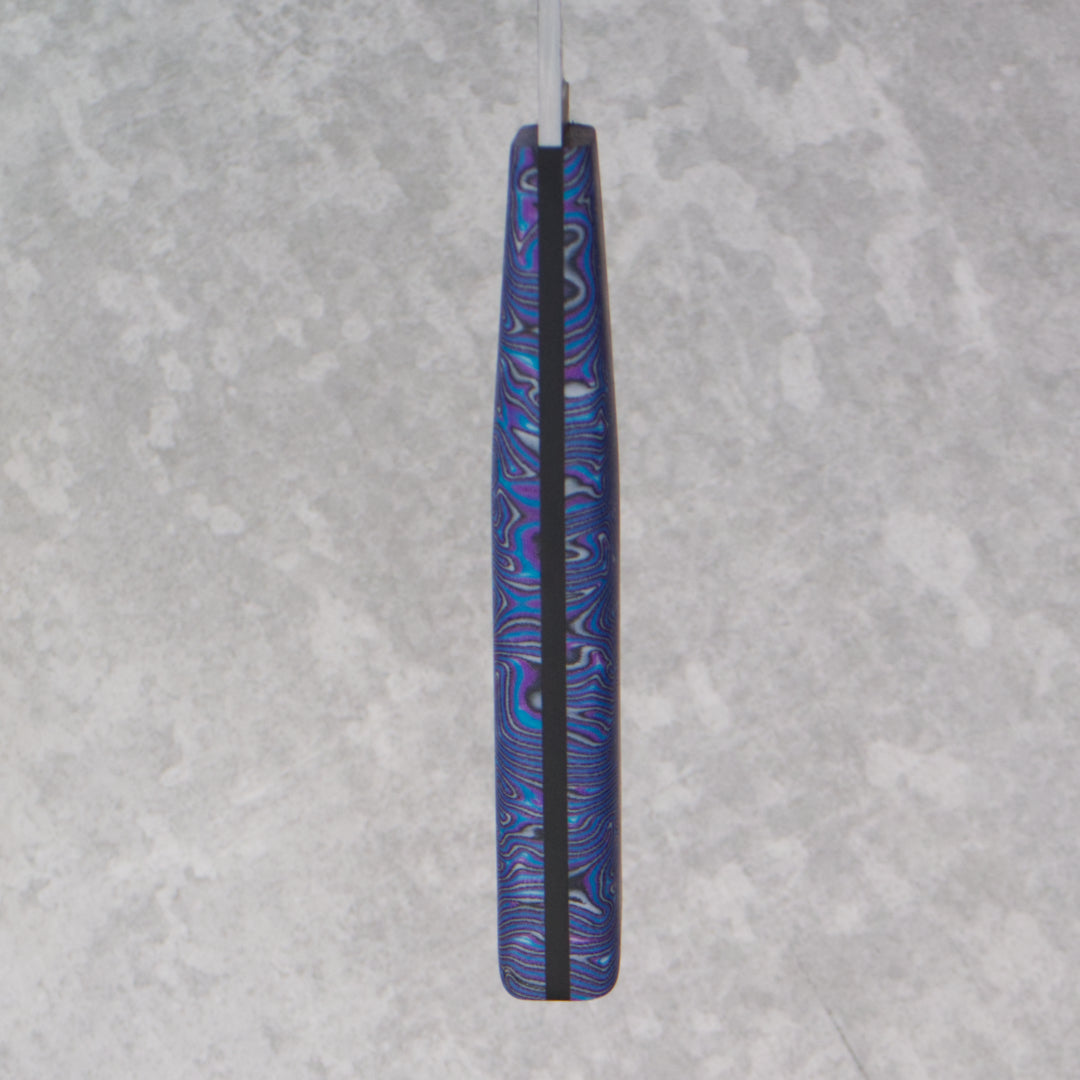 3.5" Paring AEB-L Crazy Micarta Purple & Blue