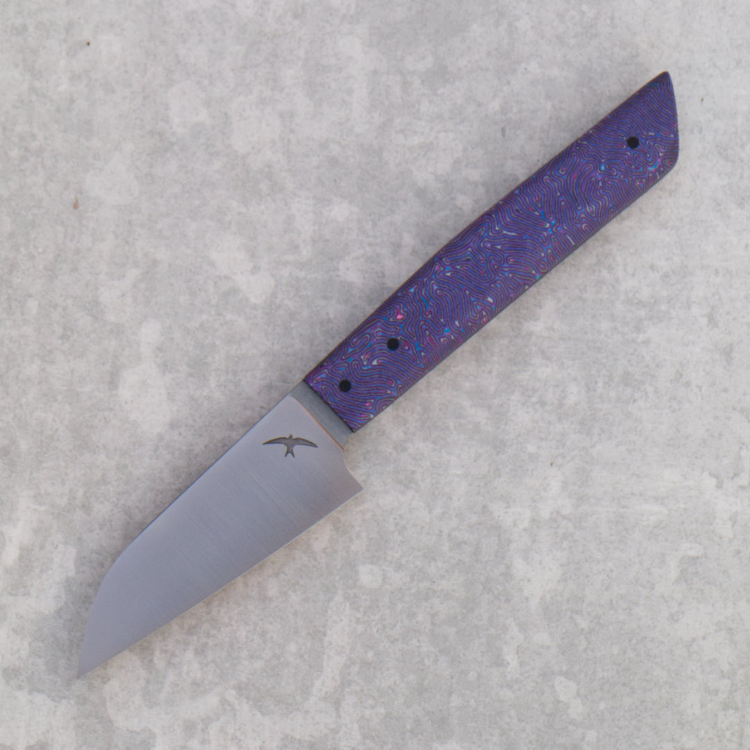 3.5" Paring AEB-L Crazy Micarta Purple & Pink