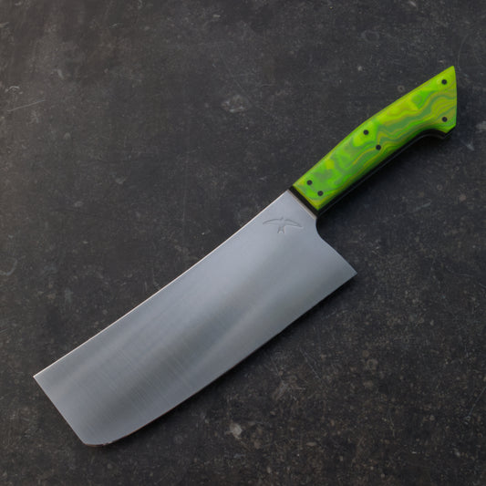 7" / 175mm Nakiri AEB-L G10 Burl Lime