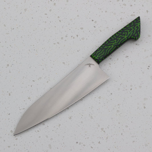 9" / 225mm Gyuto AEB-L Crazy Micarta Green & Black