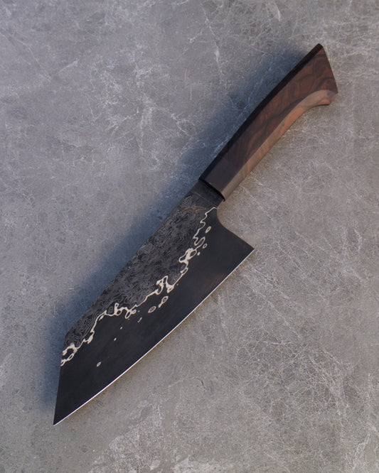 6.75" / 170mm Bunka Damascus Cu Mai Apex Ultra Mun Ebony & Buffalo Horn