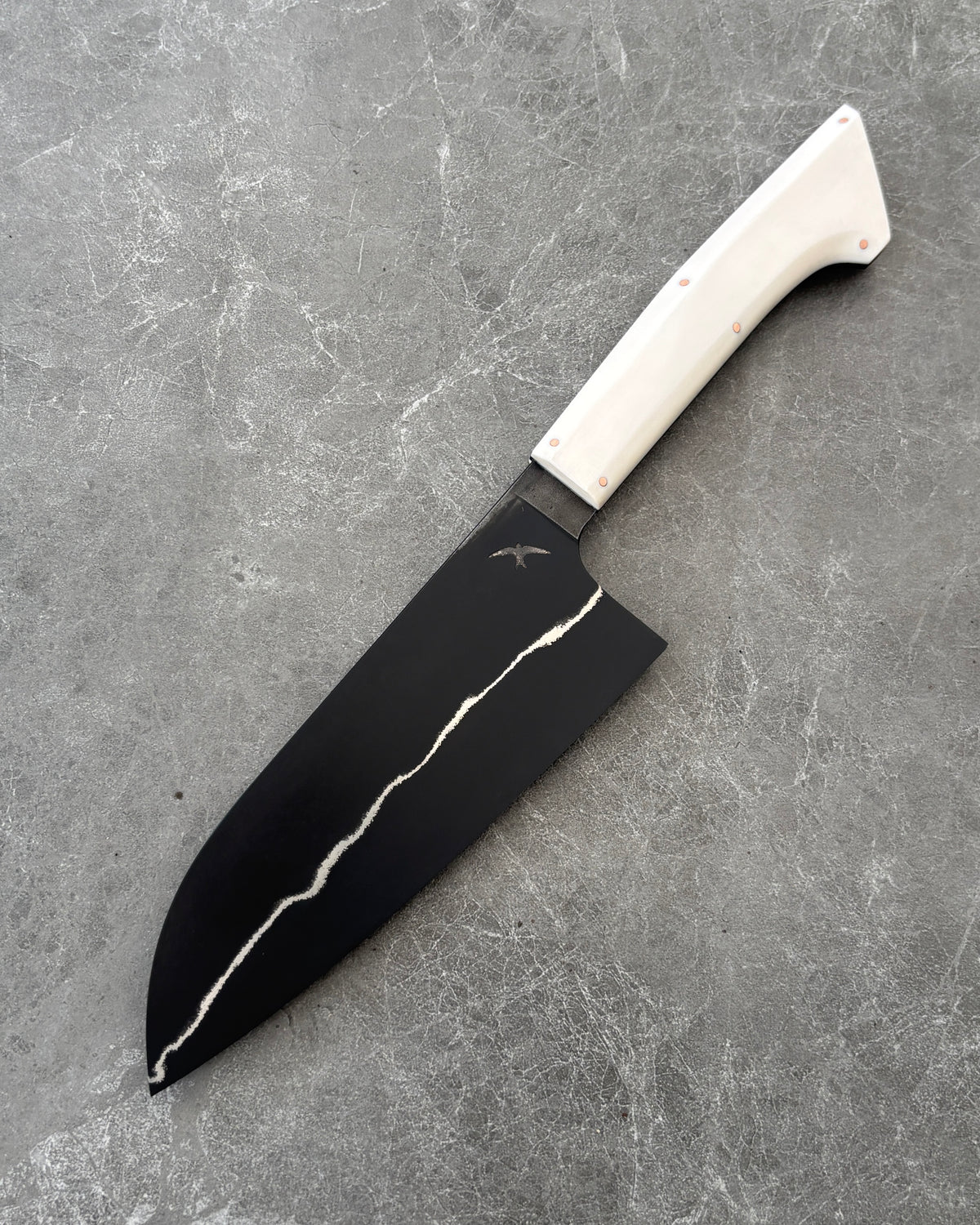 170 x 55mm Santoku Dark Mai 80CRV2 - Elforyn & African Blackwood