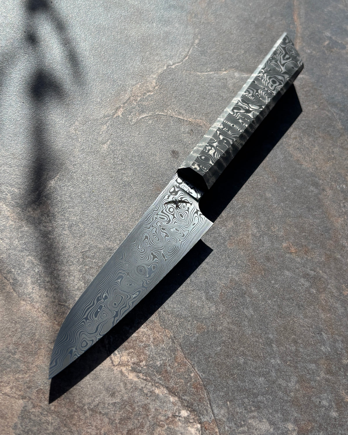 125 x 35mm Petty Damasteel Vinland & Fatcarbon Black Dunes