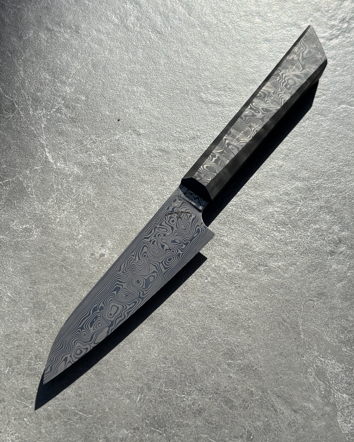 125 x 35mm Petty Damasteel Vinland & Fatcarbon Black Dunes