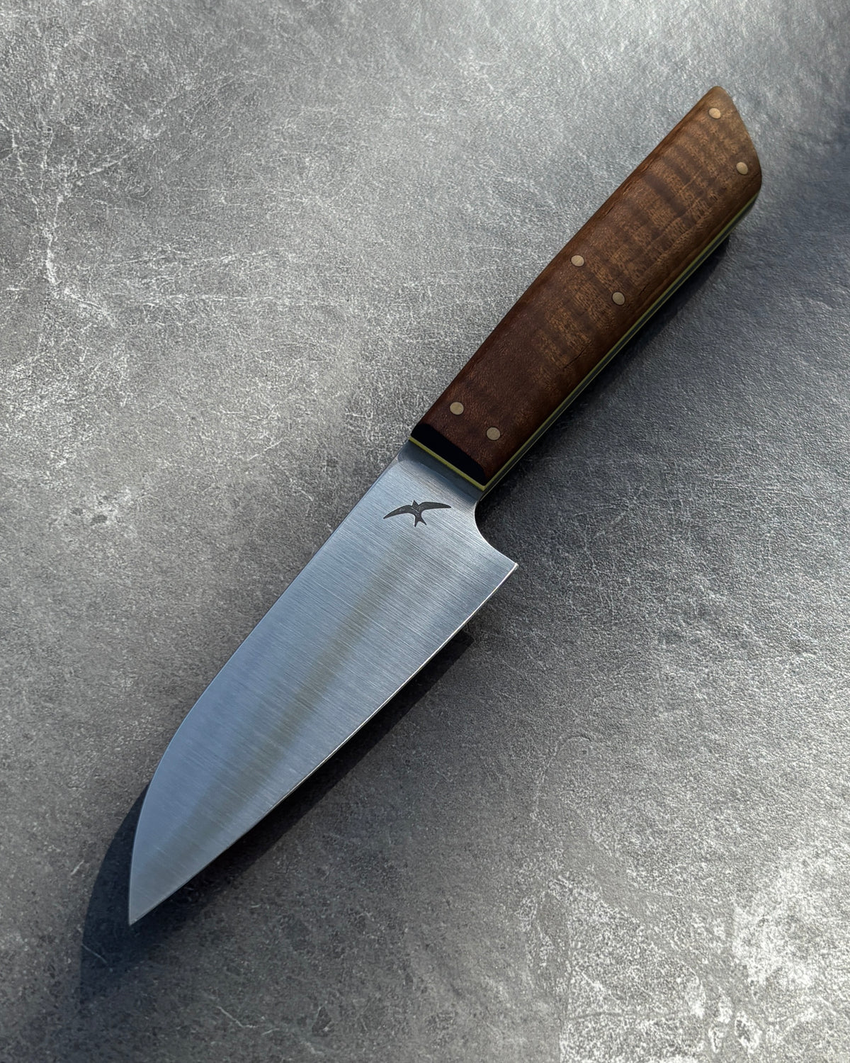110 x 35mm Petty AEB-L Roasted Curly Maple & Yellow G10