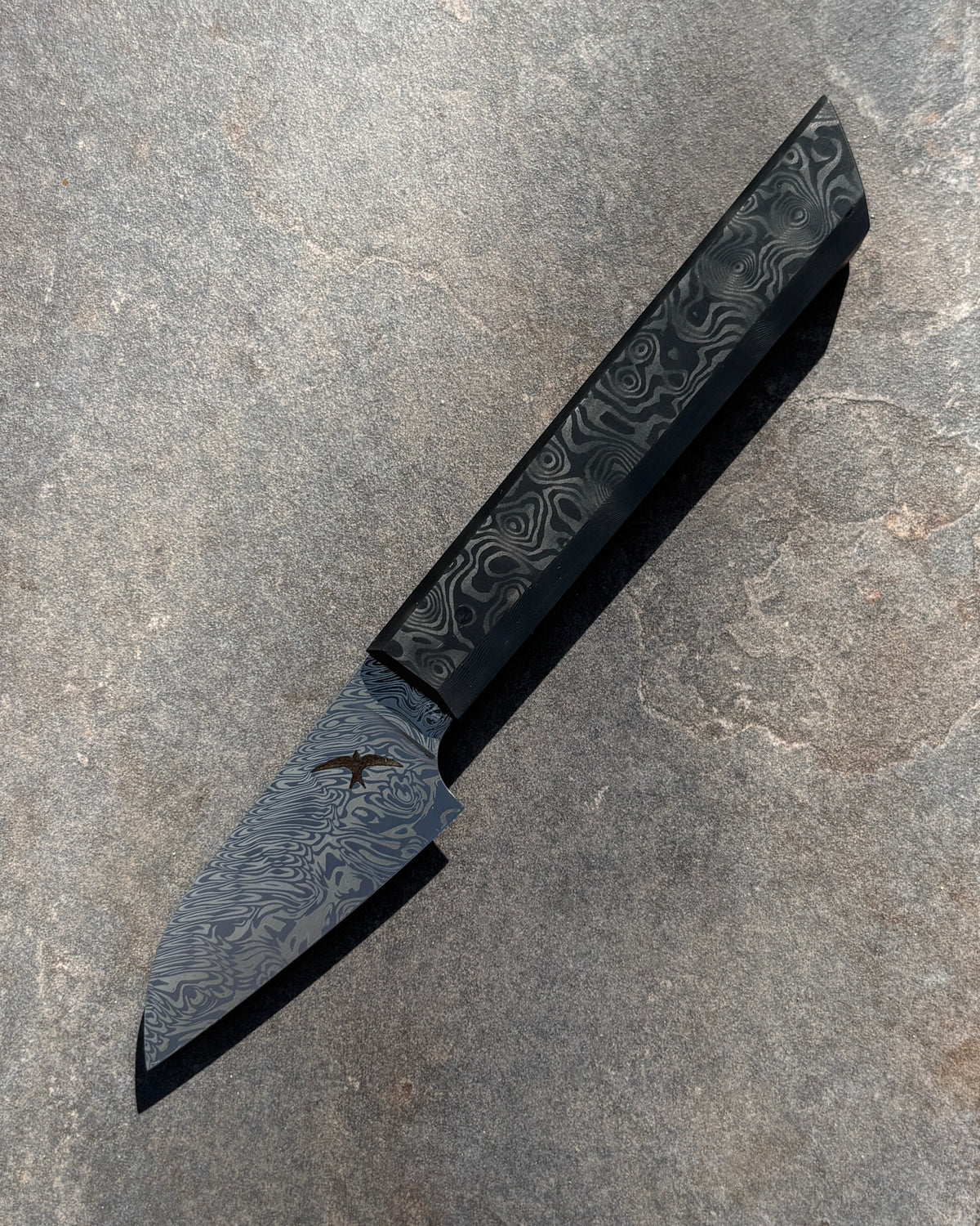 65 x 25mm Paring Damasteel Jörmungandr & Fatcarbon Black Dunes
