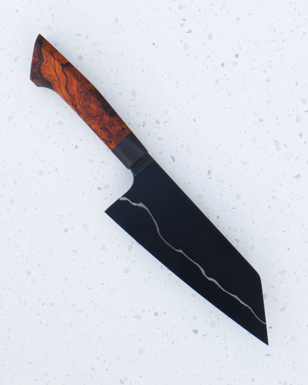 7" / 175mm Bunka Dark Mai 80CRV2 Desert Ironwood Burl & Buffalo Horn