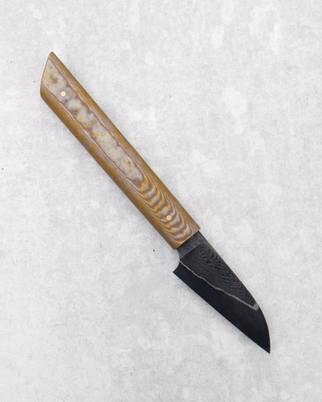 70mm / 3" Paring Damascus San Mai 80CRV2 Richlite Eldorado