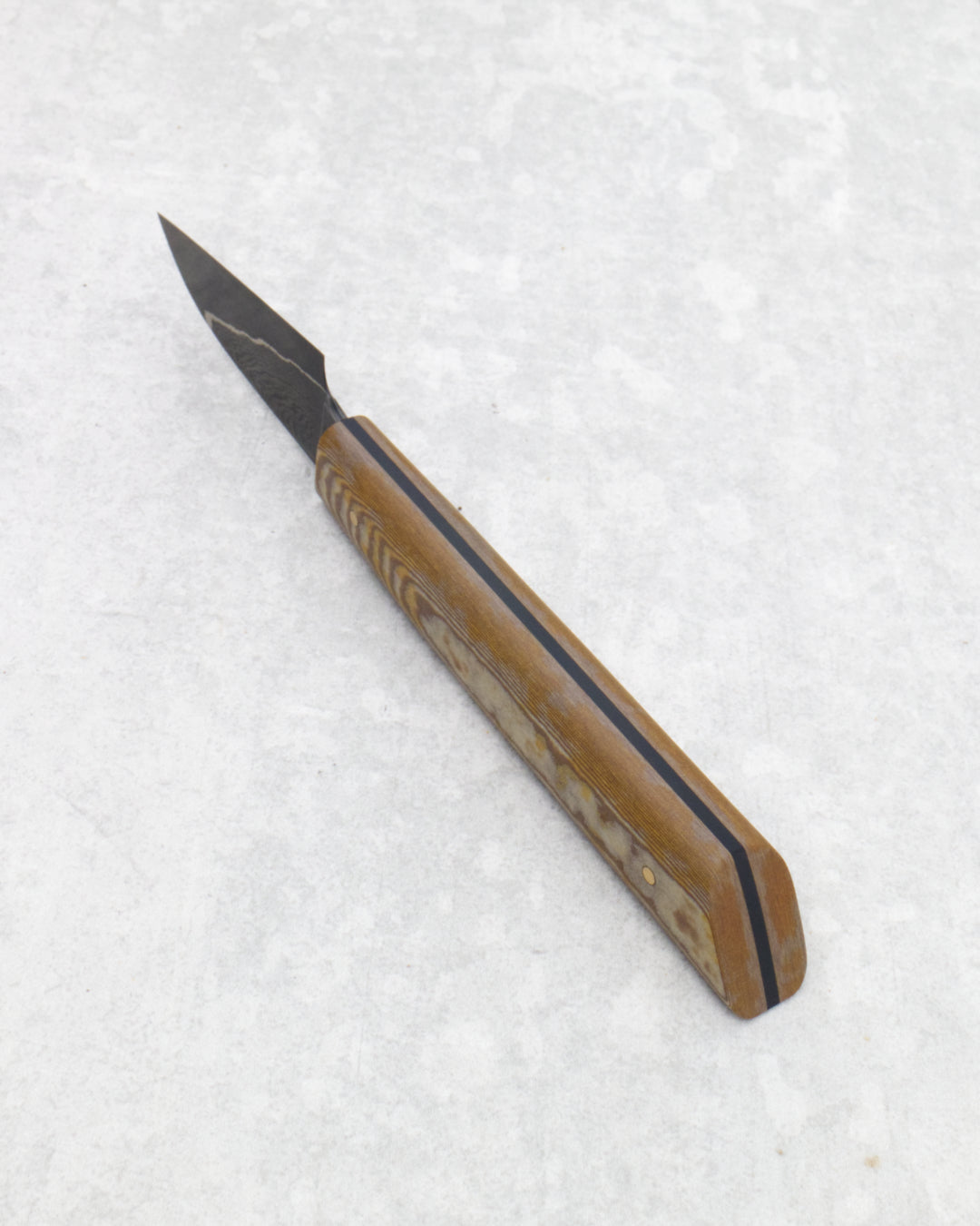 70mm / 3" Paring Damascus San Mai 80CRV2 Richlite Eldorado