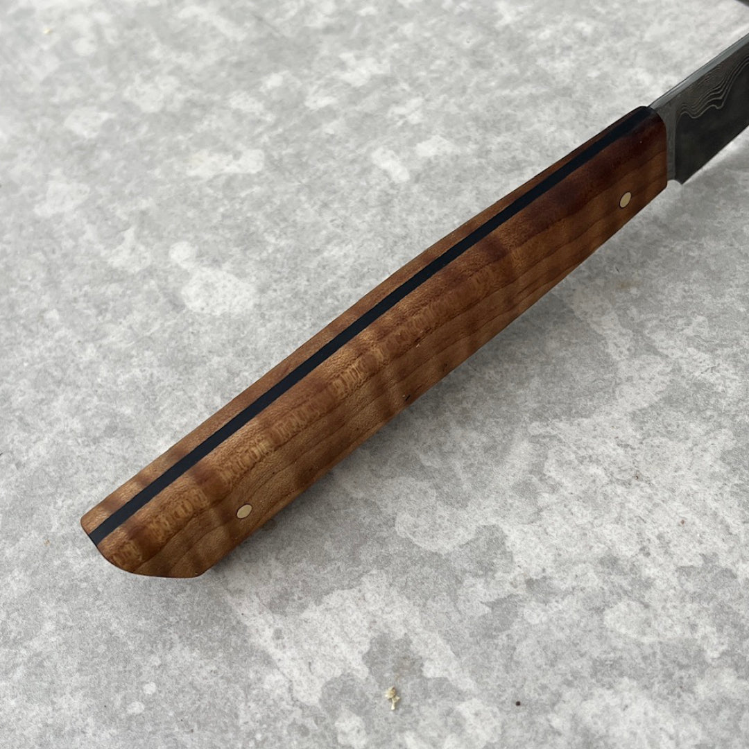 2.5" Paring Damascus San Mai Curly Maple