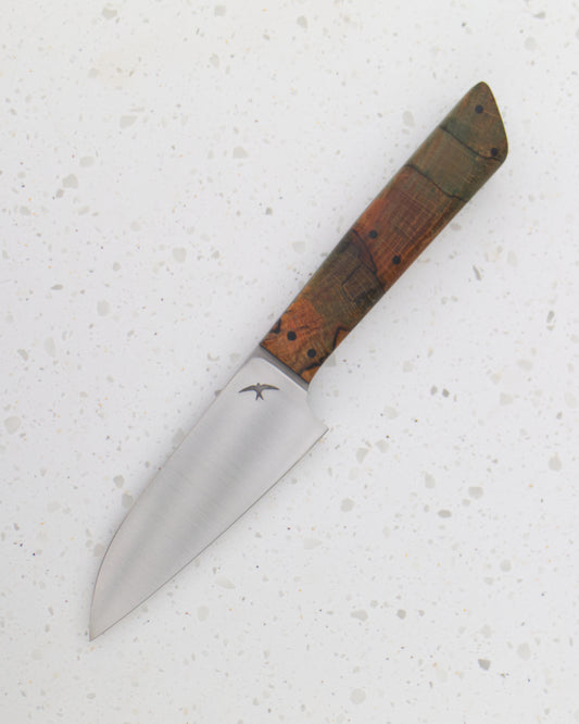 4.5" / 115mm Petty AEB-L Spalted Beech Red & Blue