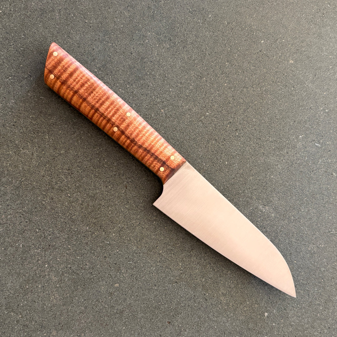 4.5" / 115mm Petty AEB-L Curly Sycamore & Green G10